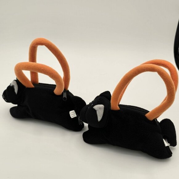 Vintage Halloween Black Cat Mini Plush Purses Blip Kitty Cat Bags Set Of 2 - Picture 3 of 9
